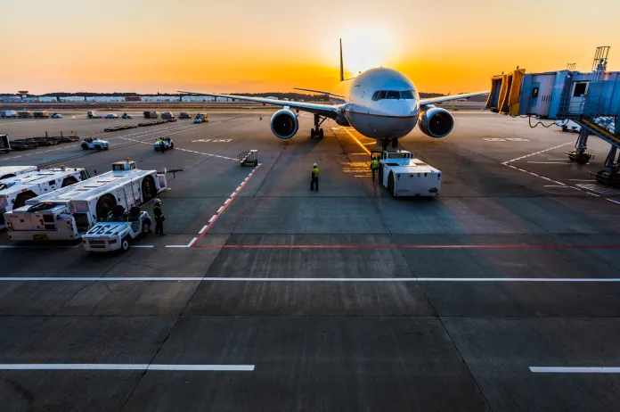 Airport sunset