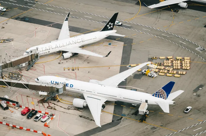 United Airlines at gate