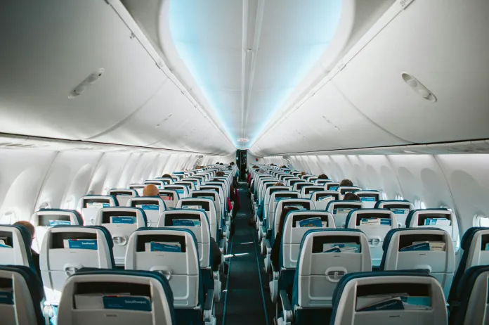 Inside Southwest plane
