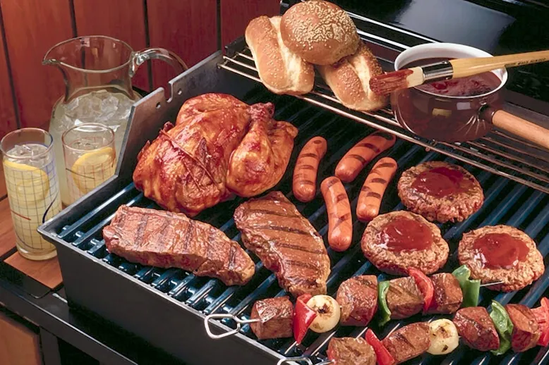 Meat on the grill