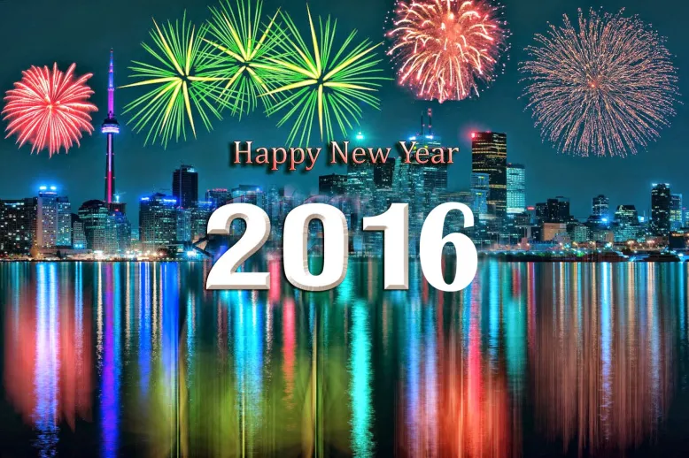 Happy new year 2016 city