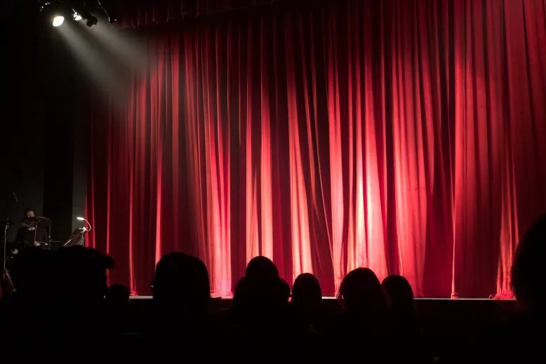 Curtain closed at theatre