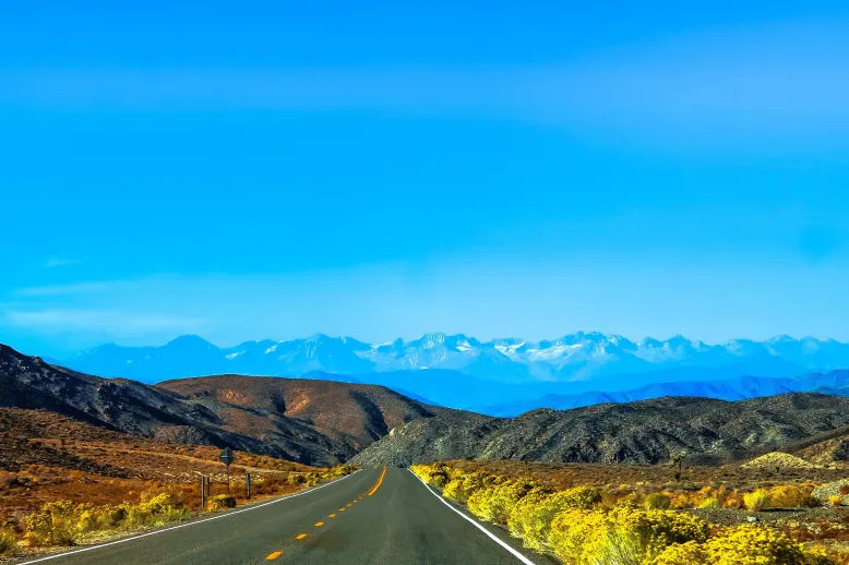 Road, blue sky, countryside