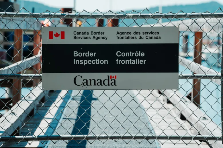 Canada Border Services Agency Border Inspection sign