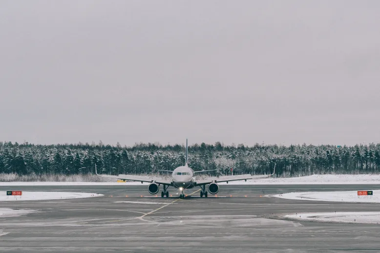 Snowy airport