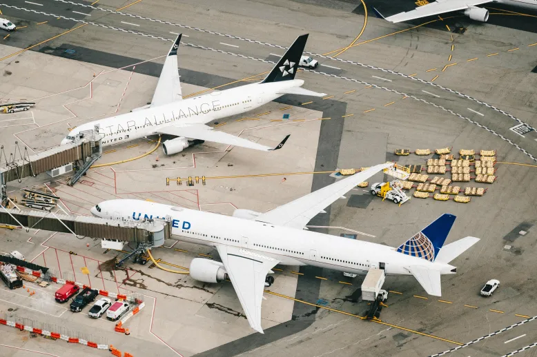 United Airlines at gate