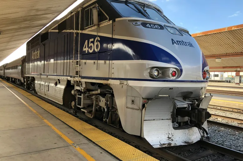 Amtrak in station