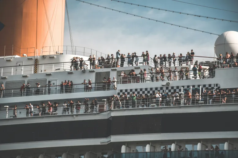 Crowd on ship