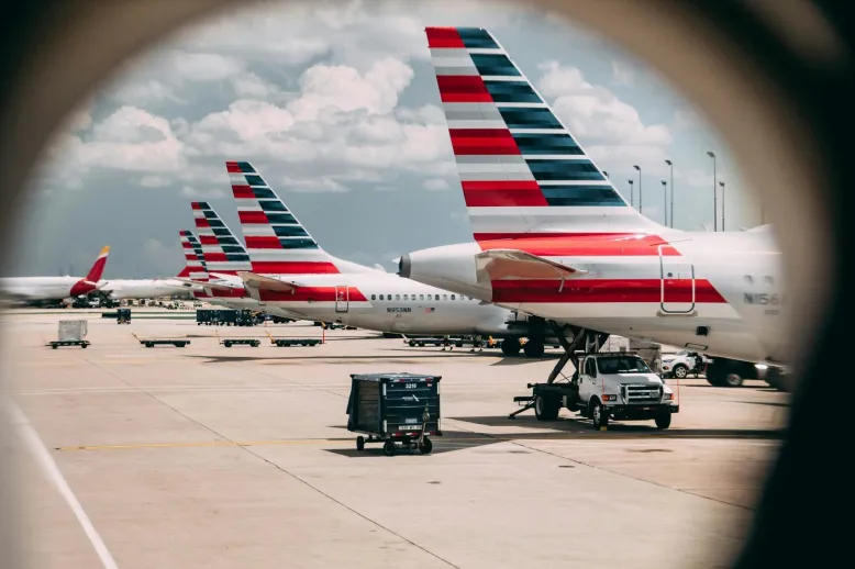 American Airlines plane at gate