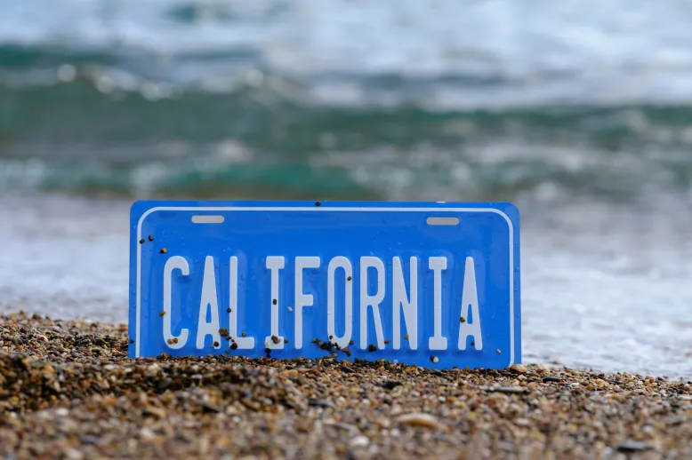 California license plate