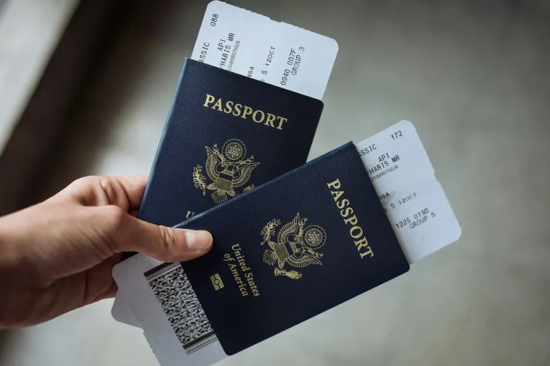 Passport and boarding pass