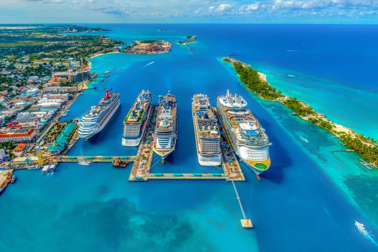 Cruise ships docked