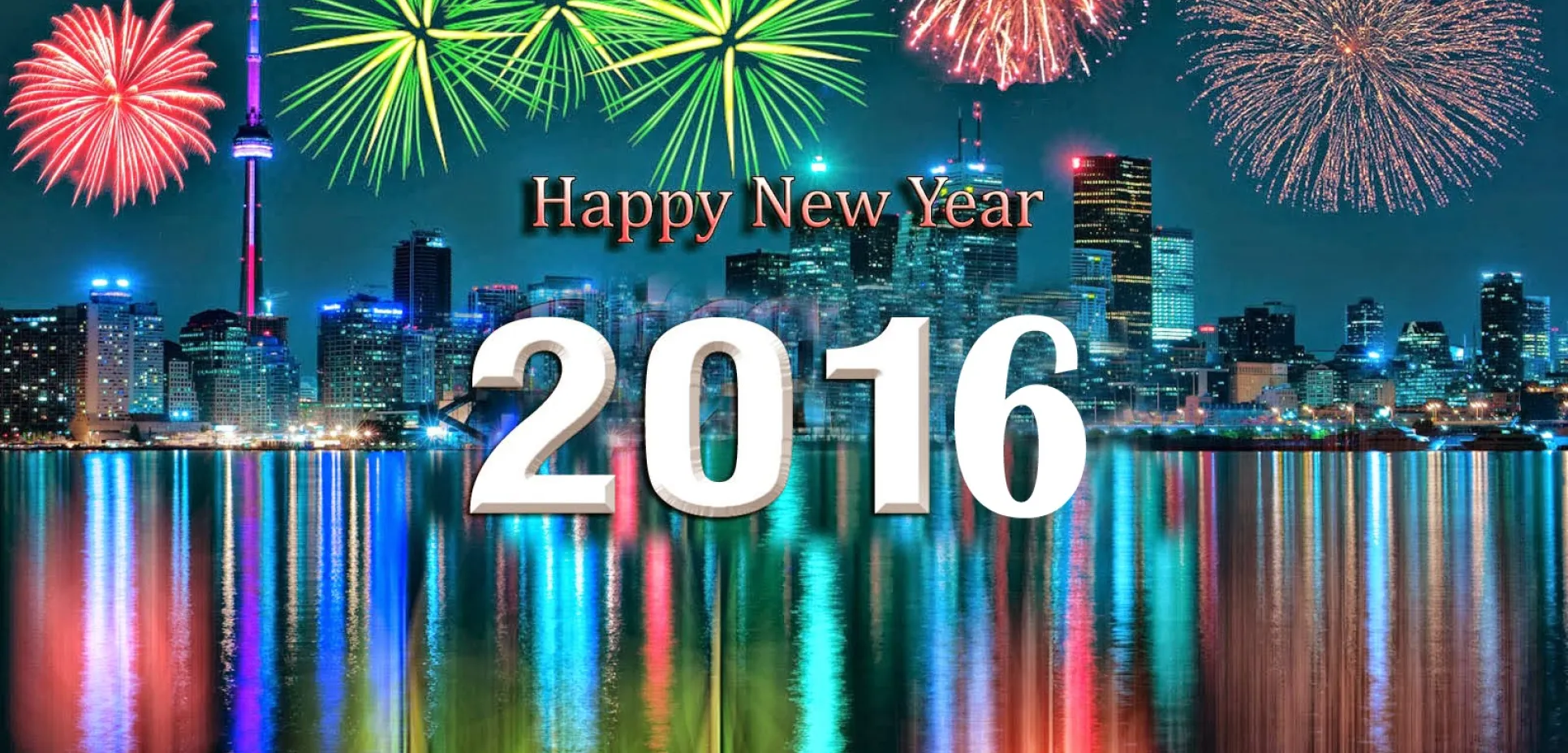 Happy new year 2016 city