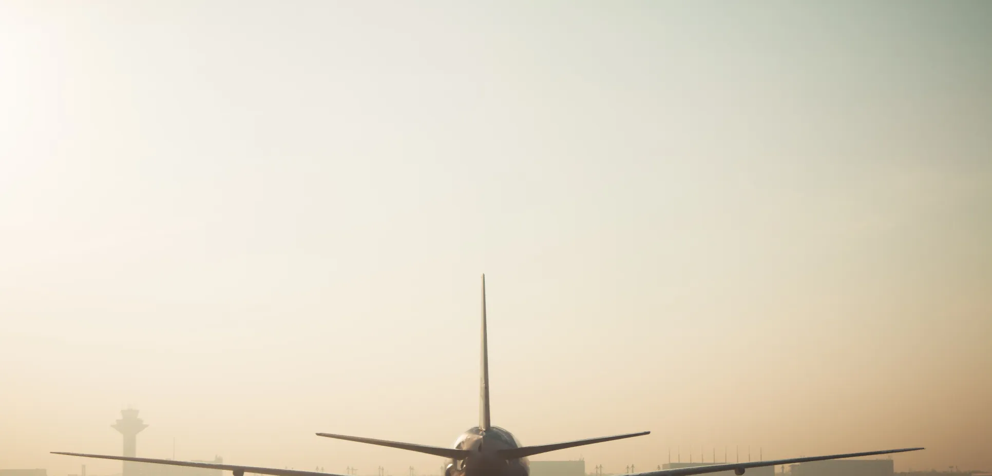 Foggy plane