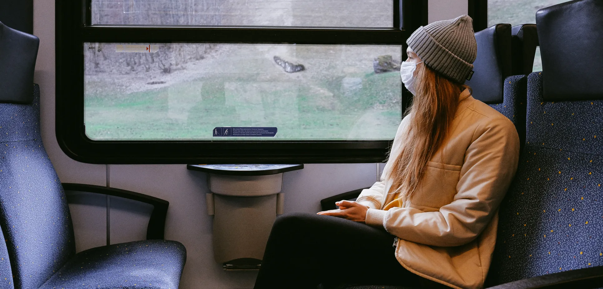 Mask on train