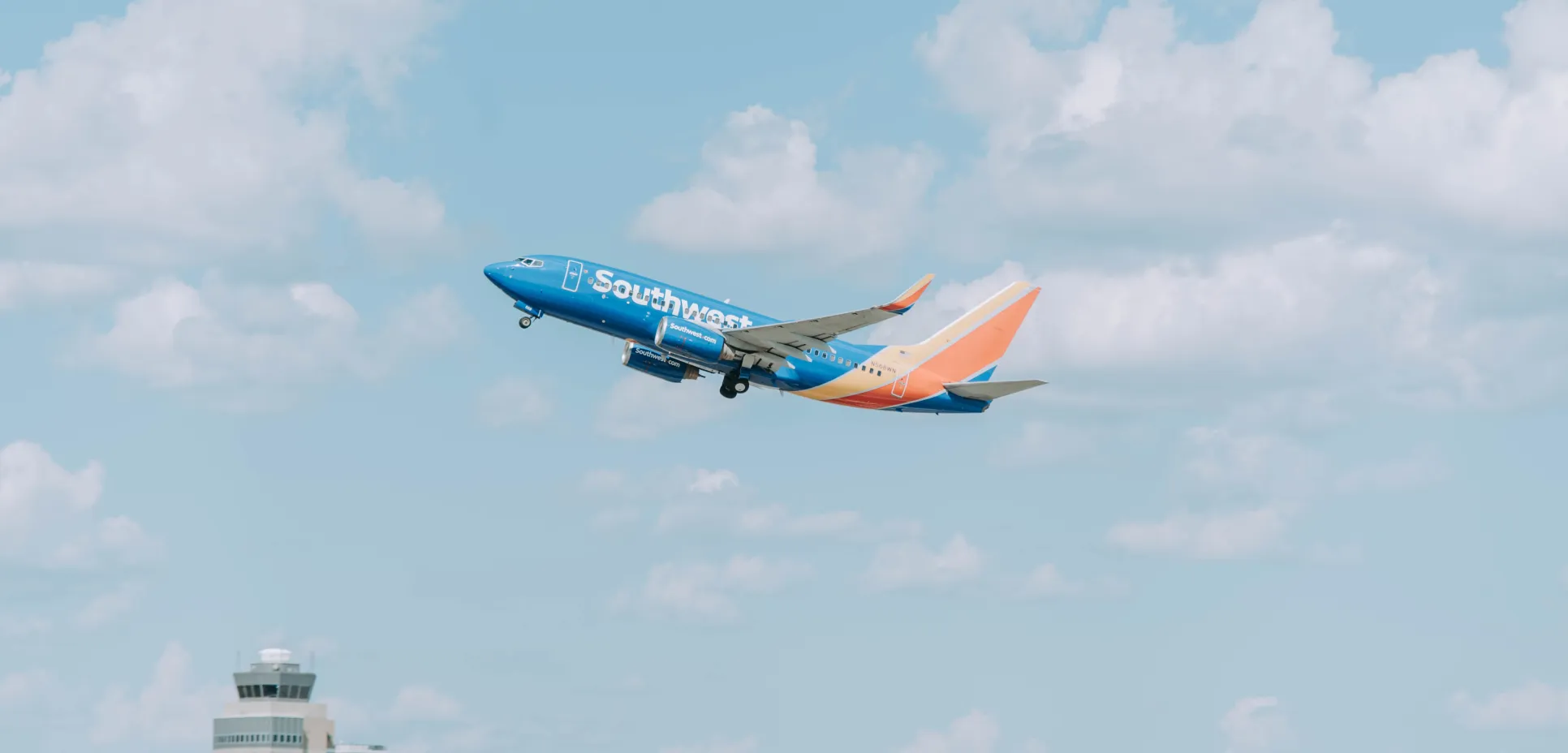 Southwest Airlines plane in air
