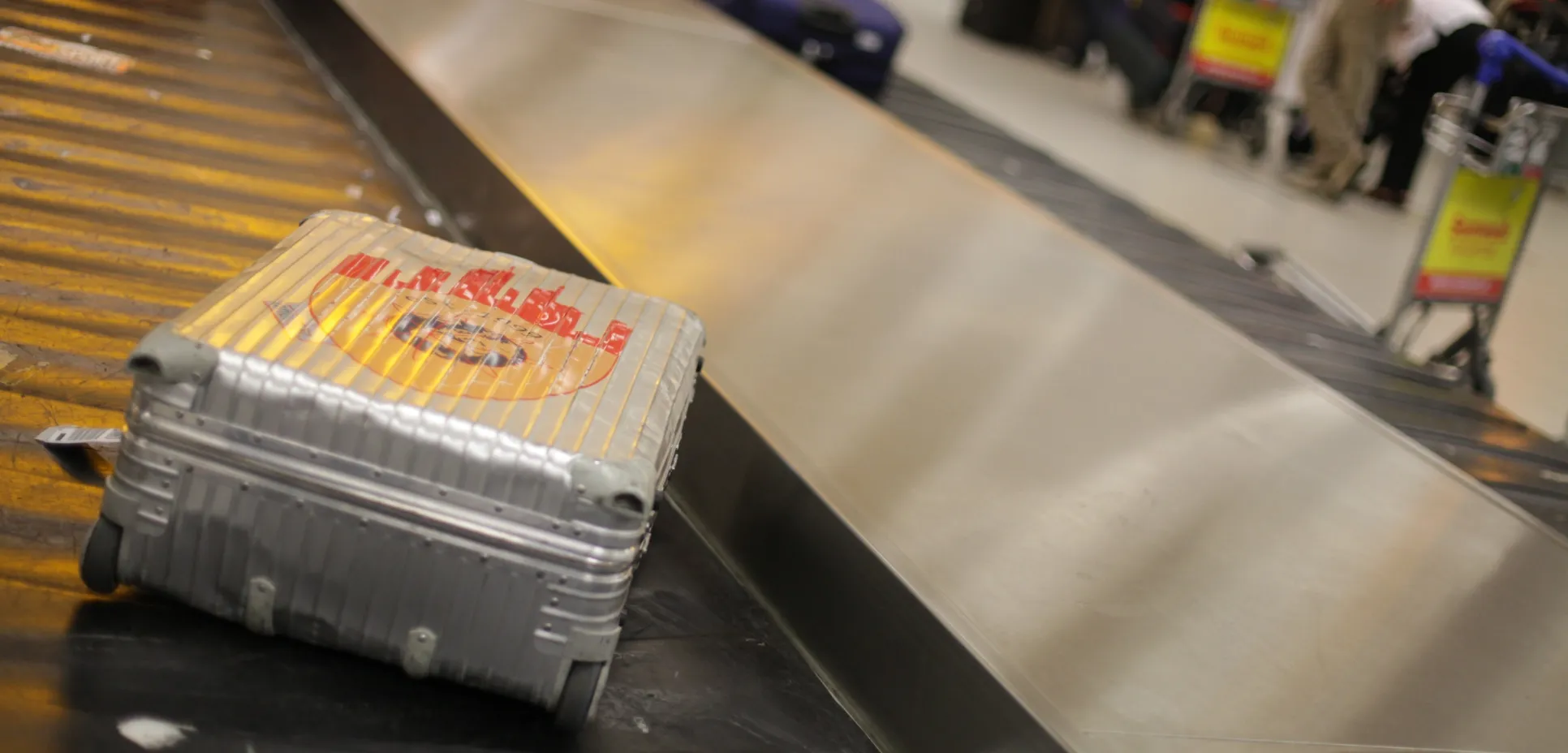 Luggage on conveyor