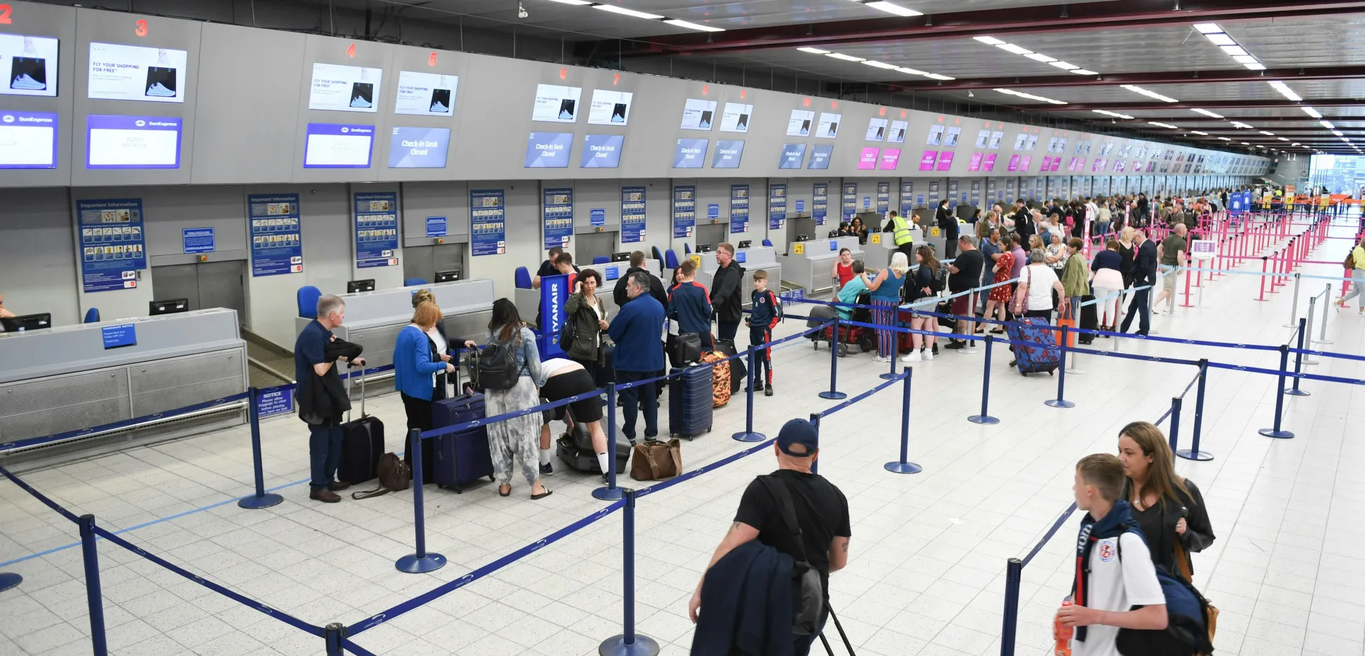 People in line at airport