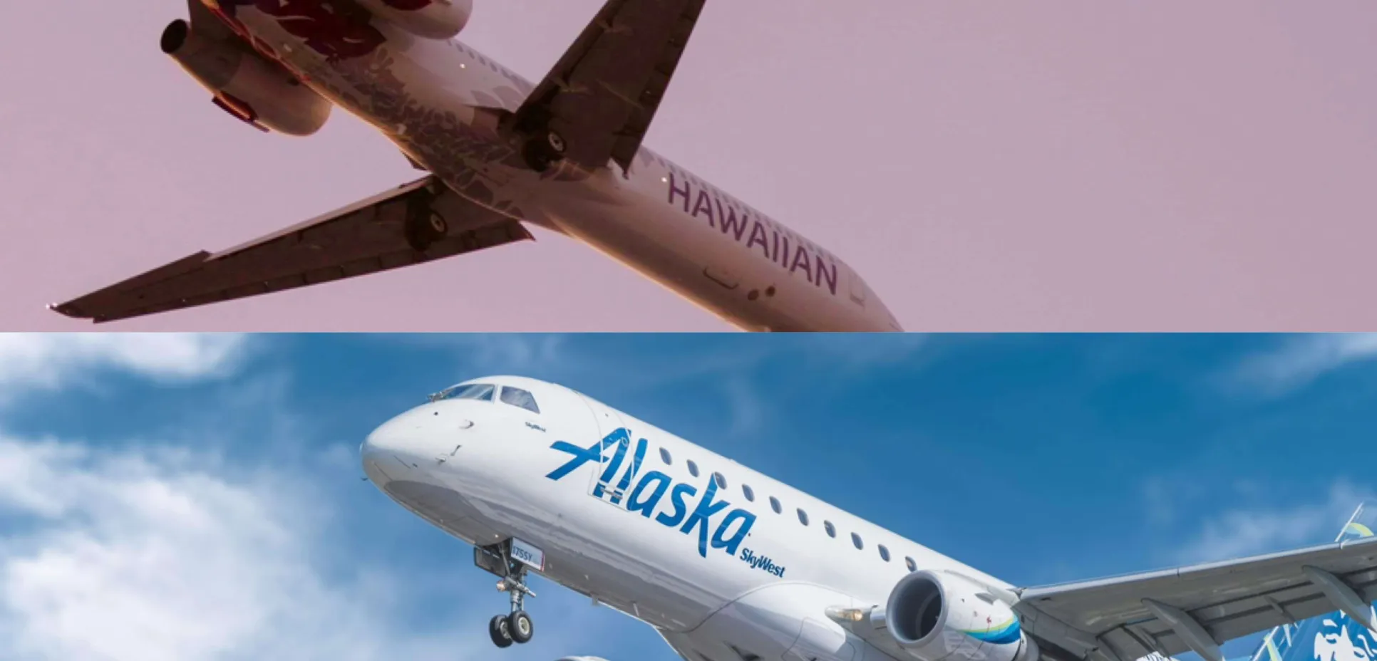 Hawaiian and Alaska airplanes