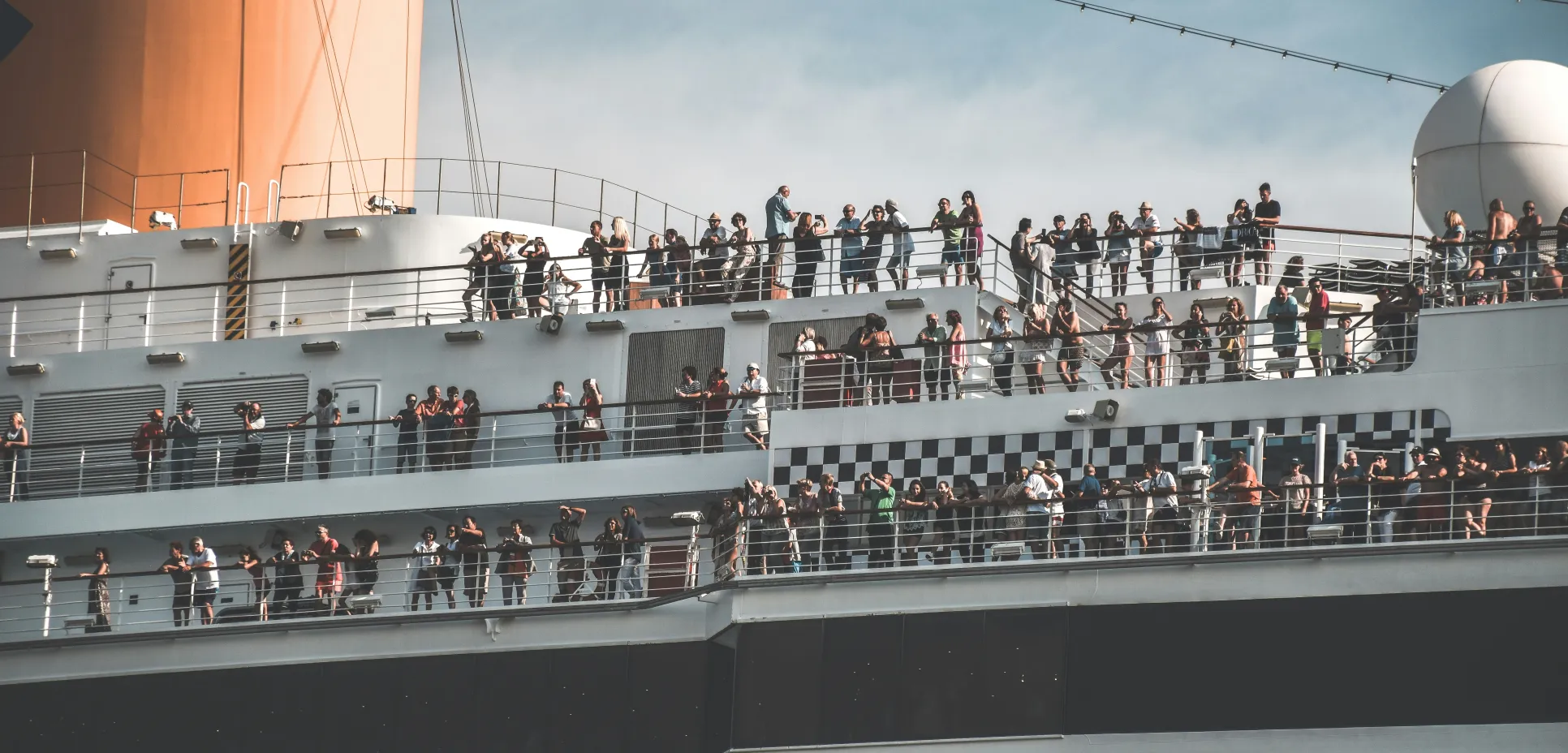 Crowd on ship