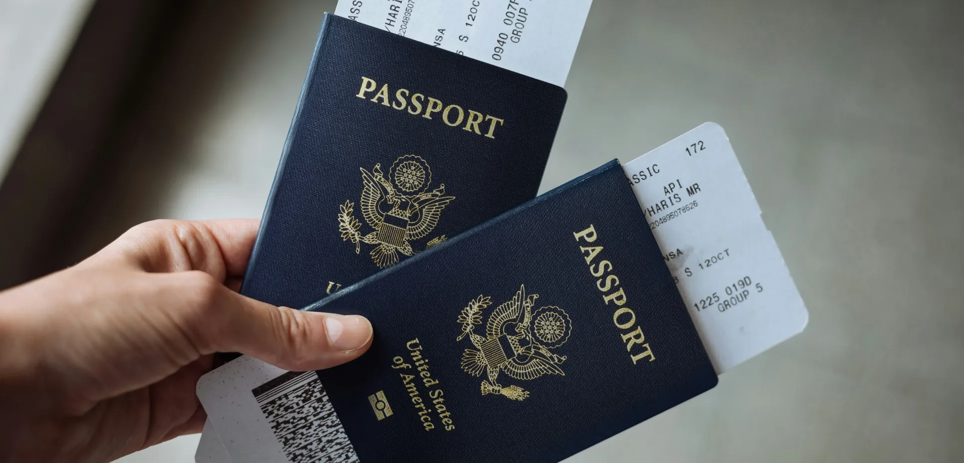 Passport and boarding pass