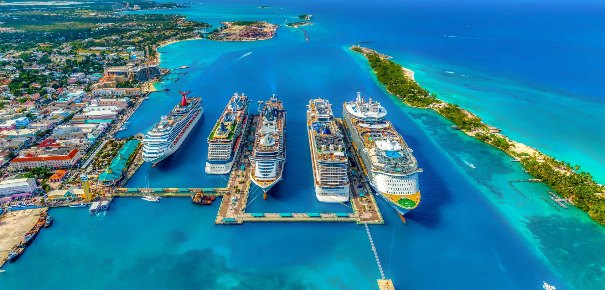 Cruise ships docked